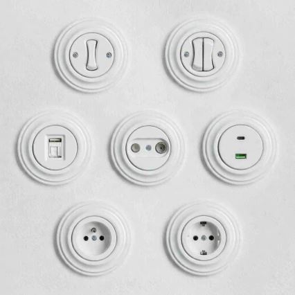 Kliklap - Retro-Rahmen, schlicht, schneeweiß