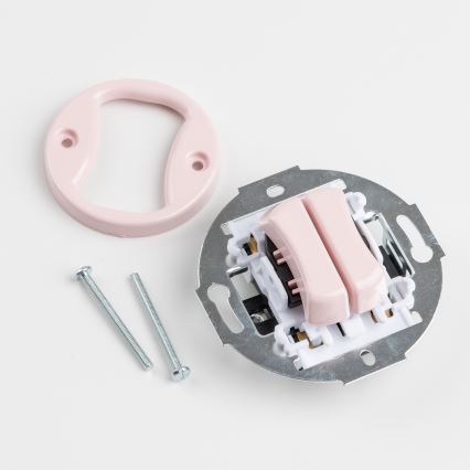 Kliklap - Retro-Serienschalter mit Rahmen Nr. 5, Altrosa