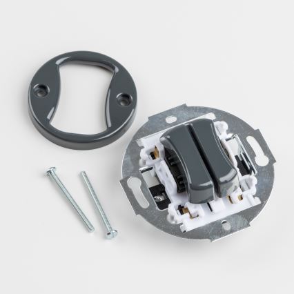 Kliklap - Retro-Serienschalter mit Rahmen Nr. 5, Anthrazit