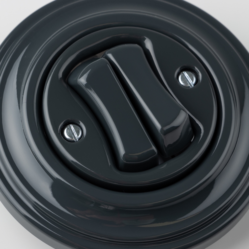 Kliklap - Retro-Serienschalter mit Rahmen Nr. 5, Anthrazit