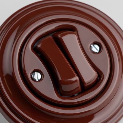 Kliklap - Retro-Serienschalter mit Rahmen Nr. 5 Braun