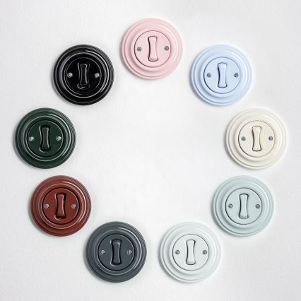 Kliklap - Retro-Serienschalter mit Rahmen Nr. 5 Braun