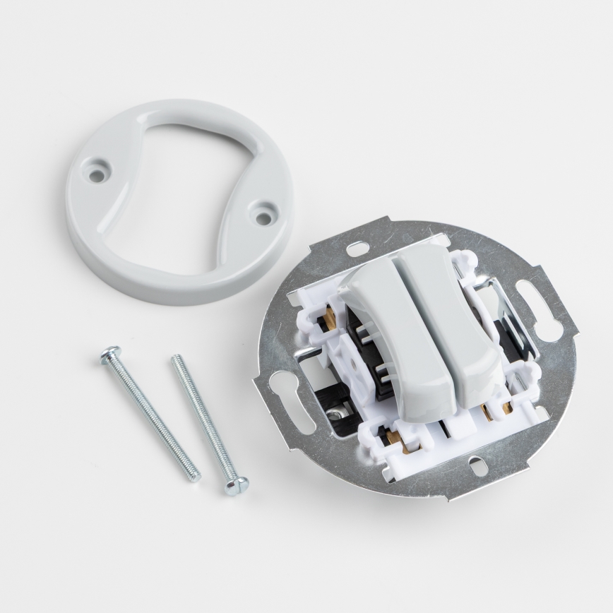 Kliklap - Retro-Serienschalter mit Rahmen Nr. 5, grau