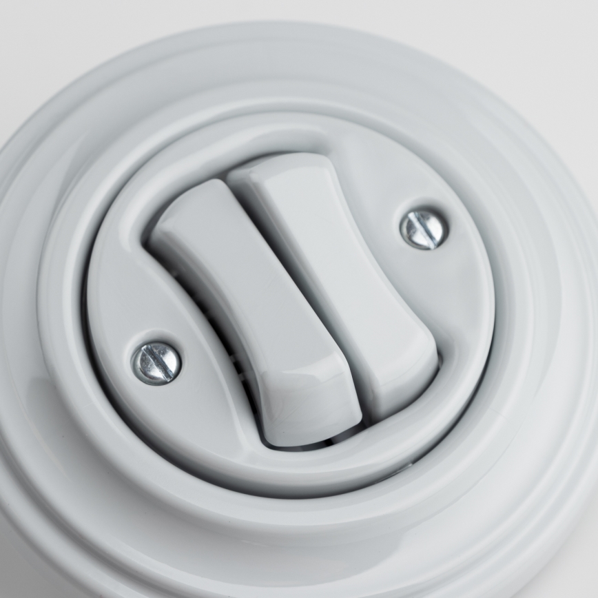 Kliklap - Retro-Serienschalter mit Rahmen Nr. 5, grau