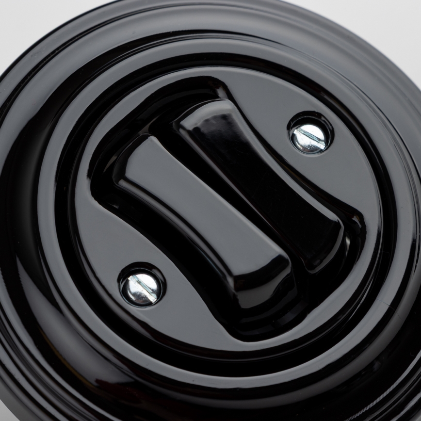 Kliklap - Retro-Serienschalter mit Rahmen Nr. 5, Schwarz