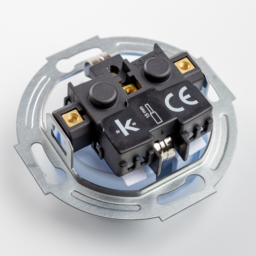 Kliklap - Retro-Steckdose für den Haushalt mit Rahmen SCHUKO 230 V/16 A blau