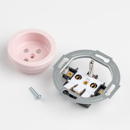 Kliklap - Retro-Steckdose für den Haushalt, rahmenlos, 230 V, altrosa