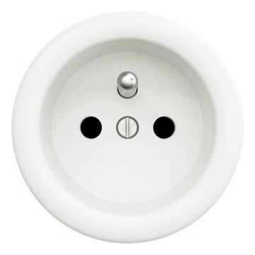 Kliklap - Retro-Steckdose, rahmenlos, 230 V, schneeweiß