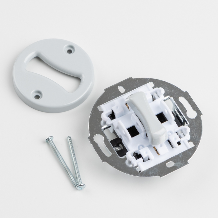 Kliklap - Retro-Treppenlichtschalter mit Rahmen Nr. 6, grau