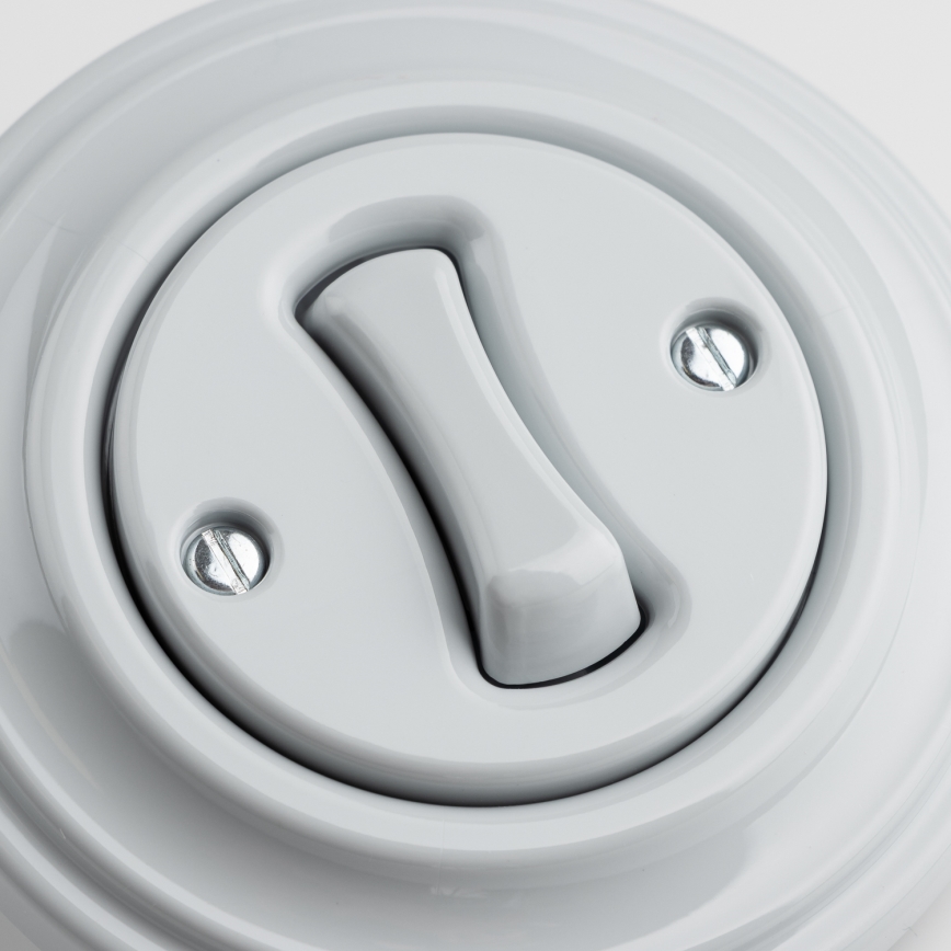 Kliklap - Retro-Treppenlichtschalter mit Rahmen Nr. 6, grau