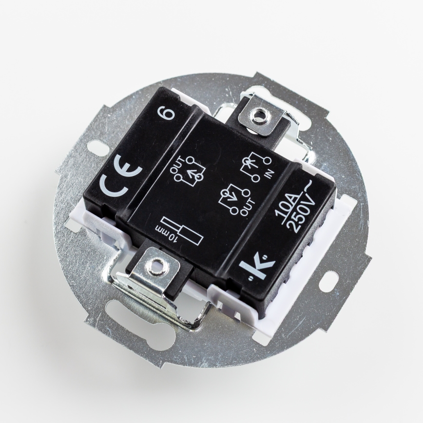 Kliklap - Retro-Treppenlichtschalter mit Rahmen Nr. 6, schwarz