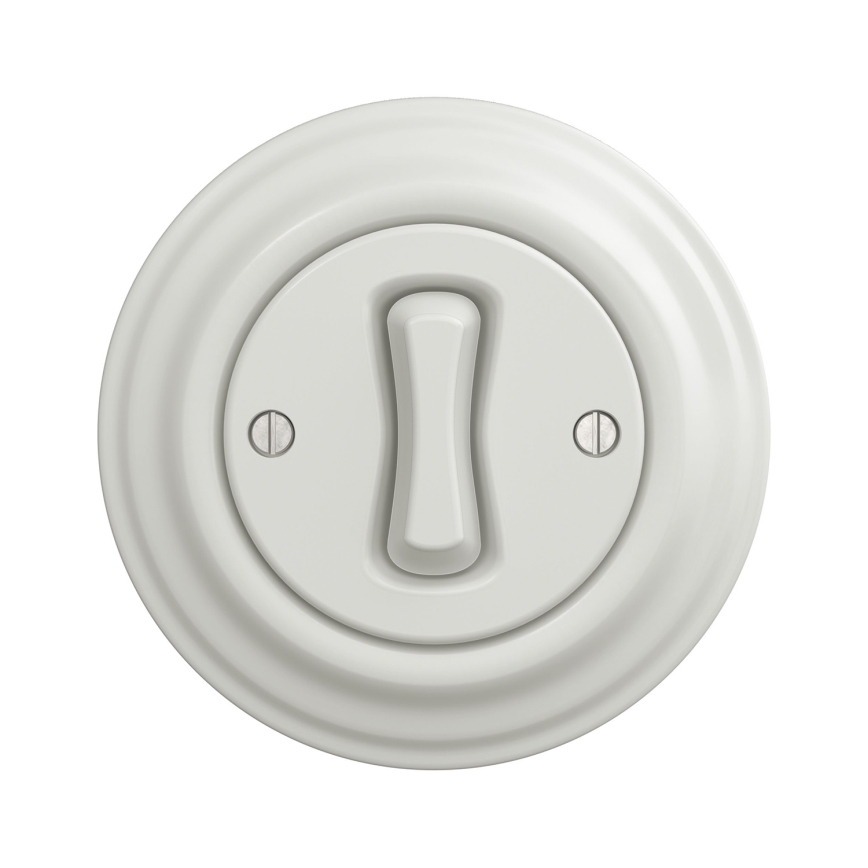 Kliklap - Retro-Treppenschalter mit Rahmen Nr. 6, weiß