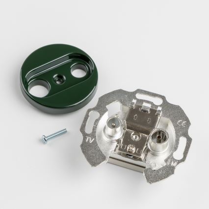 Kliklap - Retro TV+R-Enddose mit Rahmen, grün