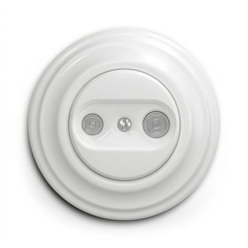 Kliklap - Retro TV/Radio-Anschlussdose (Durchgangsdose) mit schneeweißem Rahmen