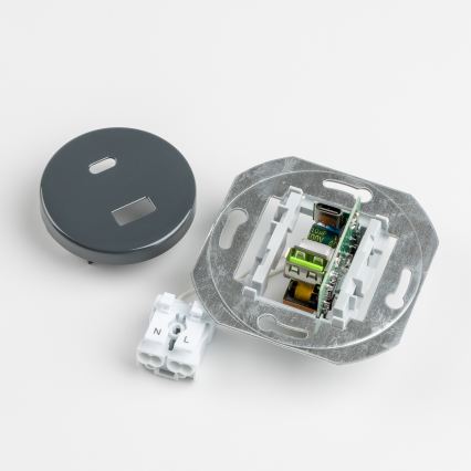 Kliklap - Retro-USB-Steckdose A+C mit Rahmen in Anthrazit