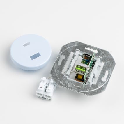 Kliklap – Retro-USB-Steckdose (USB-A + USB-C) mit Rahmen, blau