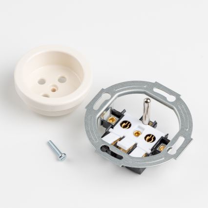 Kliklap - Retro Wandsteckdose ohne Rahmen 230V beige