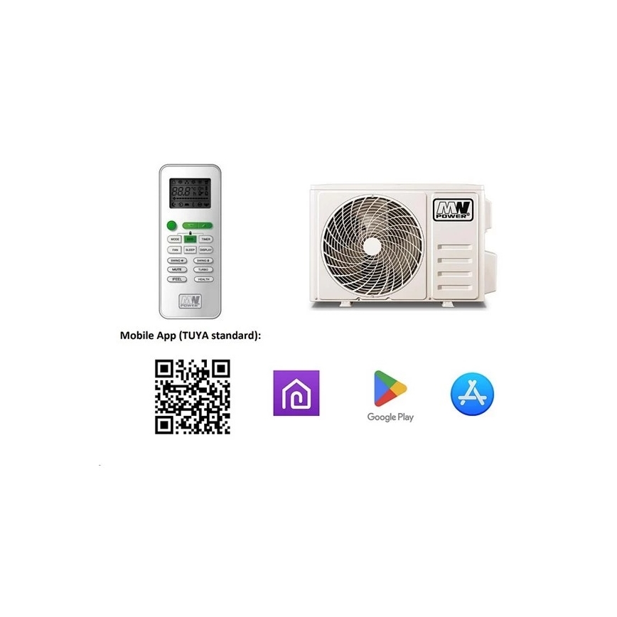 Klimaanlage 09K V1 2,6 kW Wi-Fi Tuya weiß + Fernbedienung