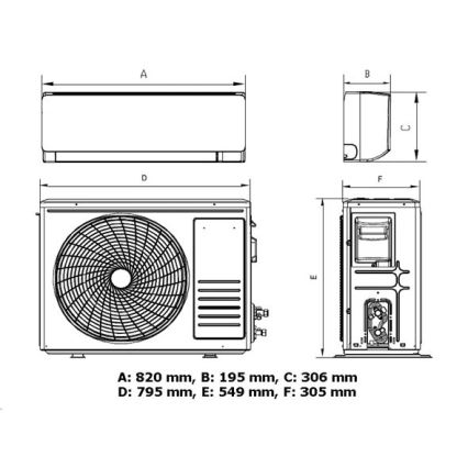 Klimaanlage 12K V1 3,65 kW 12000 BTU Wi-Fi Tuya weiß + Fernbedienung