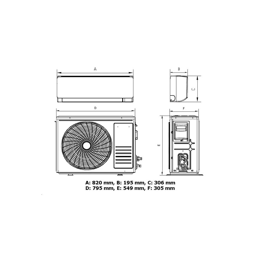 Klimaanlage 12K V1 3,65 kW 12000 BTU Wi-Fi Tuya weiß + Fernbedienung