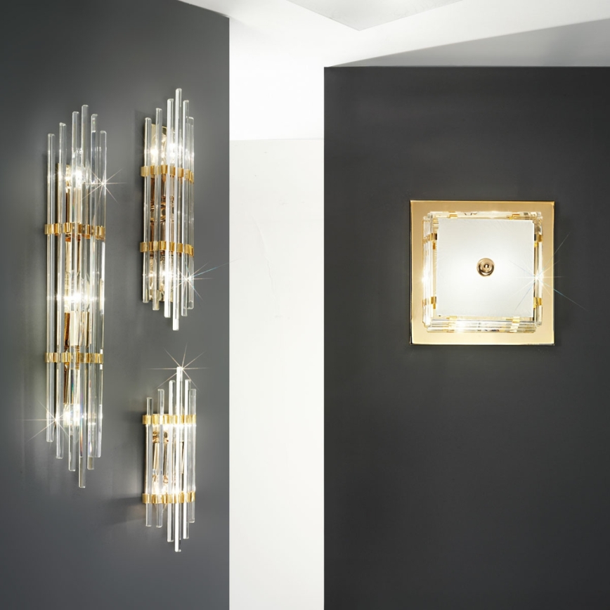 Kolarz 0342.63.3 - Wandleuchte ONTARIO 3xE14/40W/230V 60 cm 24K golden
