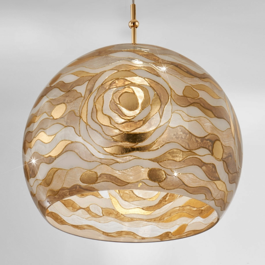 Kolarz 0392.31L.3.Aq.Ch - Hängeleuchte LUNA 1xE27/60W/230V 24K golden