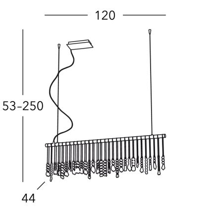 Kolarz 104.87.5 - Kristall-Hängeleuchte STRETTA 7xG9/40W/230V glänzendes Chrom