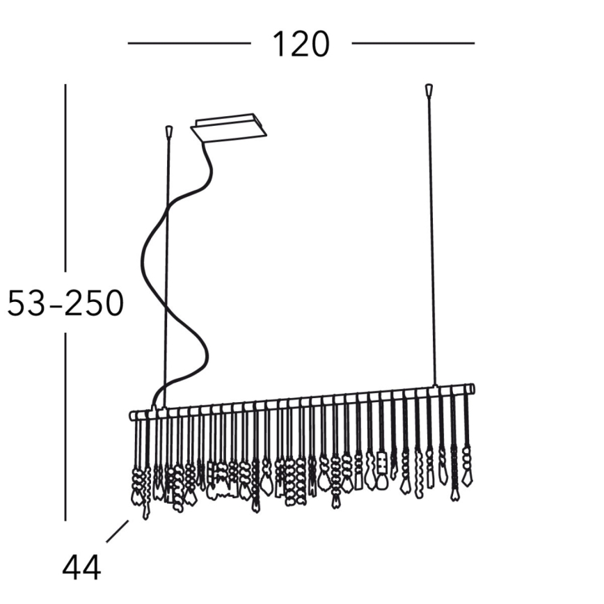 Kolarz 104.87.5 - Kristall-Hängeleuchte STRETTA 7xG9/40W/230V glänzendes Chrom