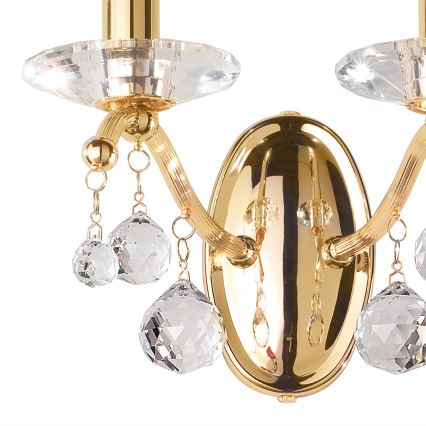 Kolarz 3234.62.3.KoT - Kristall-Wandleuchte CARMEN 2xE14/60W/230V 24 Karat Gold