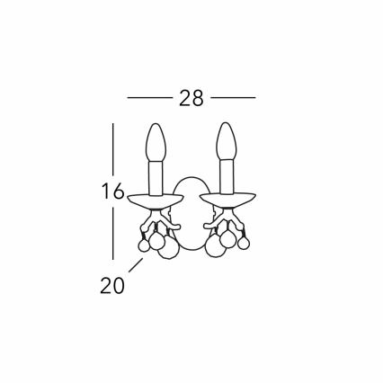 Kolarz 3234.62.3.KoT - Kristall-Wandleuchte CARMEN 2xE14/60W/230V 24 Karat Gold