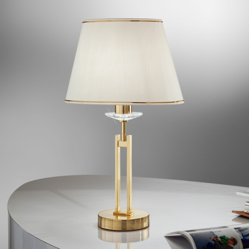 Kolarz 330.71.8C - Kristall-Tischleuchte IMPERIAL 1xE27/60W/230V golden/beige