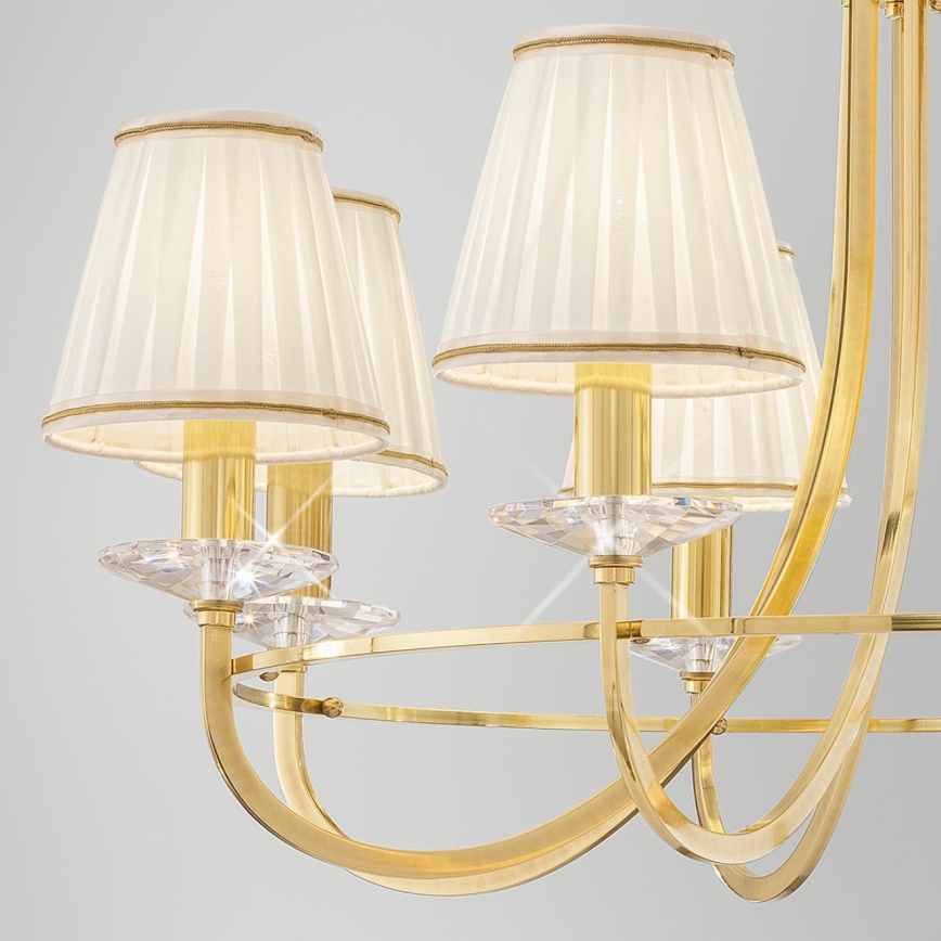 Kolarz 330.85.8C - Kristall-Kronleuchter an Kette IMPERIAL 5xE14/60W/230V Gold