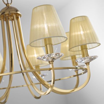 Kolarz 330.88.8C - Kristall-Kronleuchter an Kette IMPERIAL 8xE14/60W/230V Gold