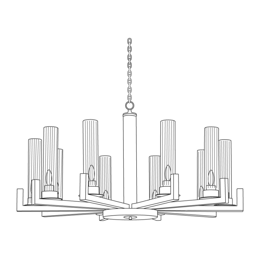 Kolarz 6009.81060 - Kronleuchter an Kette RAGGIO 10xE14/25W/230V mattchrom