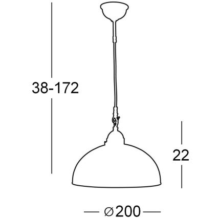 Kolarz 731.30.21 - Kronleuchter an einer Litze NONNA 1xE27/75W/230V grün