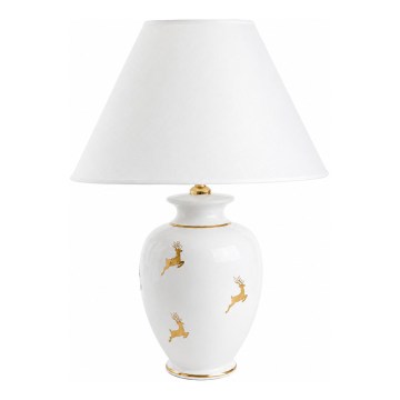Kolarz 731.70W.150 - Tischleuchte NONNA 1xE27/100W/230V mit Hirschmotiv, weiß/gold