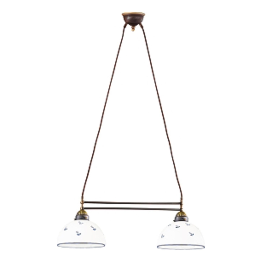 Kolarz 731.82.24 - Hängeleuchte NONNA 2xE27/75W/230V blau