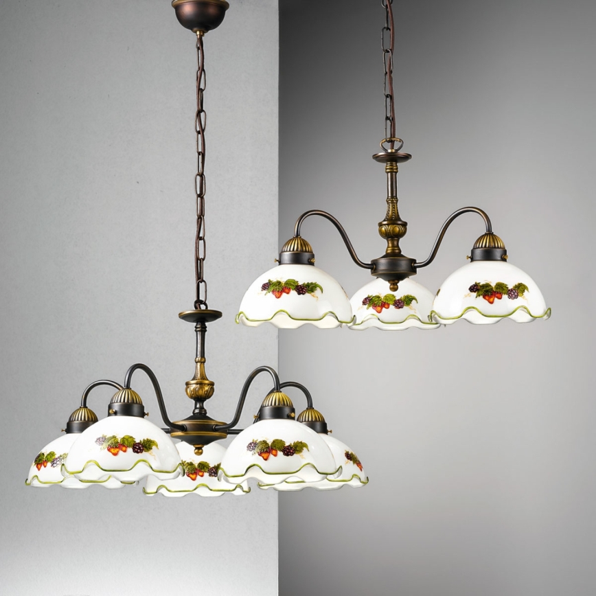 Kolarz 731.83.113 - Kronleuchter an Kette NONNA 3xE27/75W/230V Weinrot/Erdbeerrot