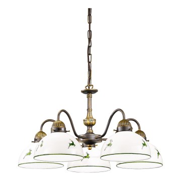 Kolarz 731.85.100 - Hängeleuchte an Kette NONNA 5xE27/75W/230V Hirsch grün