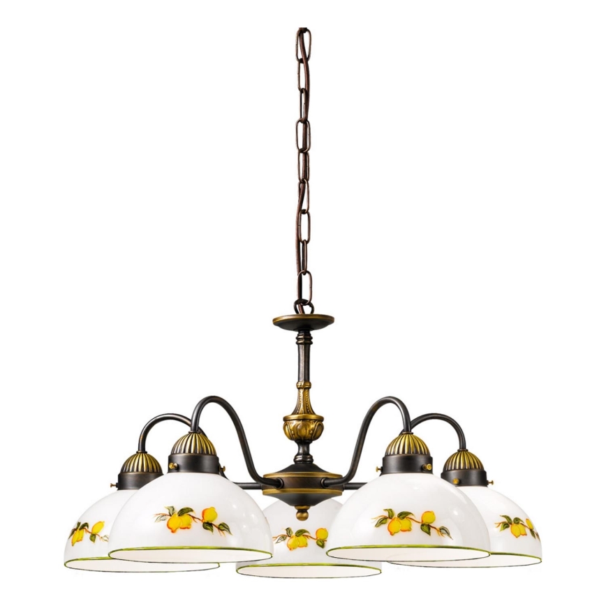 Kolarz 731.85.126 - Hängeleuchte an Kette NONNA 5xE27/75W/230V Zitronen