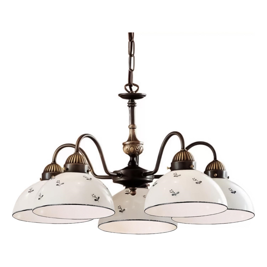 Kolarz 731.85.16 - Hängeleuchte an Kette NONNA 5xE27/75W/230V blau