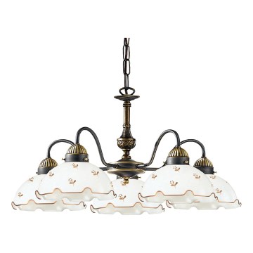 Kolarz 731.85.160 - Kronleuchter an Kette NONNA 5xE27/75W/230V mit Blumenmotiv, Roségold