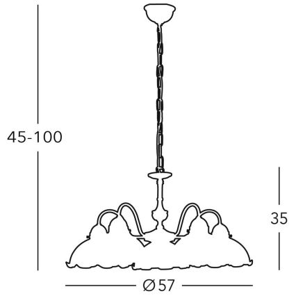 Kolarz 731.85.53 - Kronleuchter an Kette NONNA 5xE27/75W/230V