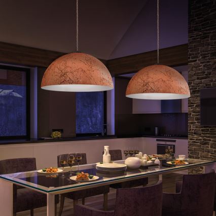 Kolarz A1339.31.Co.VinCu/40 - Hängeleuchte CULT an Seil 1xE27/100W/230V Ø 40 cm kupferfarben