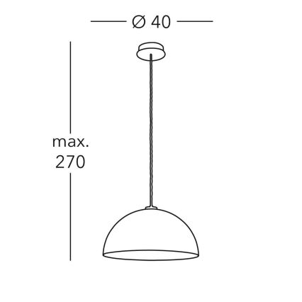 Kolarz A1339.31.Co.VinCu/40 - Hängeleuchte an Schnur CULT 1xE27/100W/230V d 40 cm kupfern