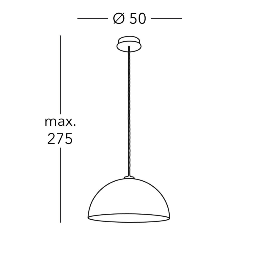 Kolarz A1339.31.Wm.VinAg/50 - Hängeleuchte an Schnur CULT 1xE27/100W/230V d 50 cm silbern