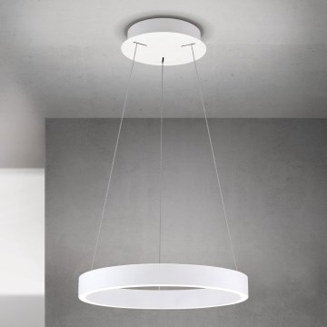 KOLK LED-dimmbare Pendelleuchte an Kabel, LED/40W/230V, 2700/3000/4000K, Ø 40 cm, weiß