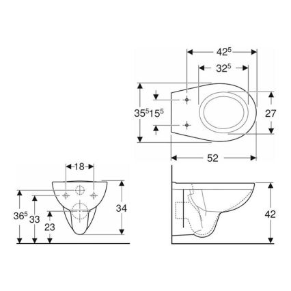 Kolo K93101000 - Hänge-WC Rimfree Rekord, Keramik/weiß