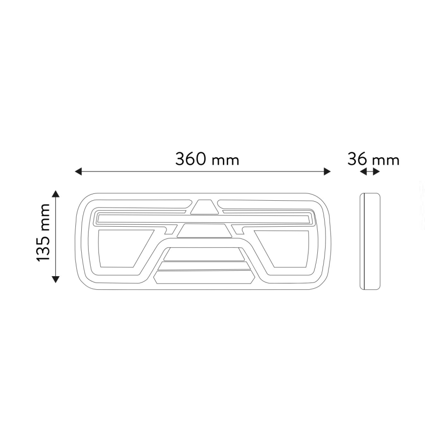 Kombiniertes LED-Licht mit dynamischem Blinker LED/10-30V IP67 rechts