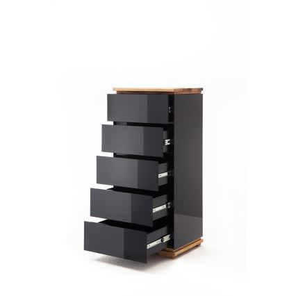 Kommode ARVI schwarz/Eiche